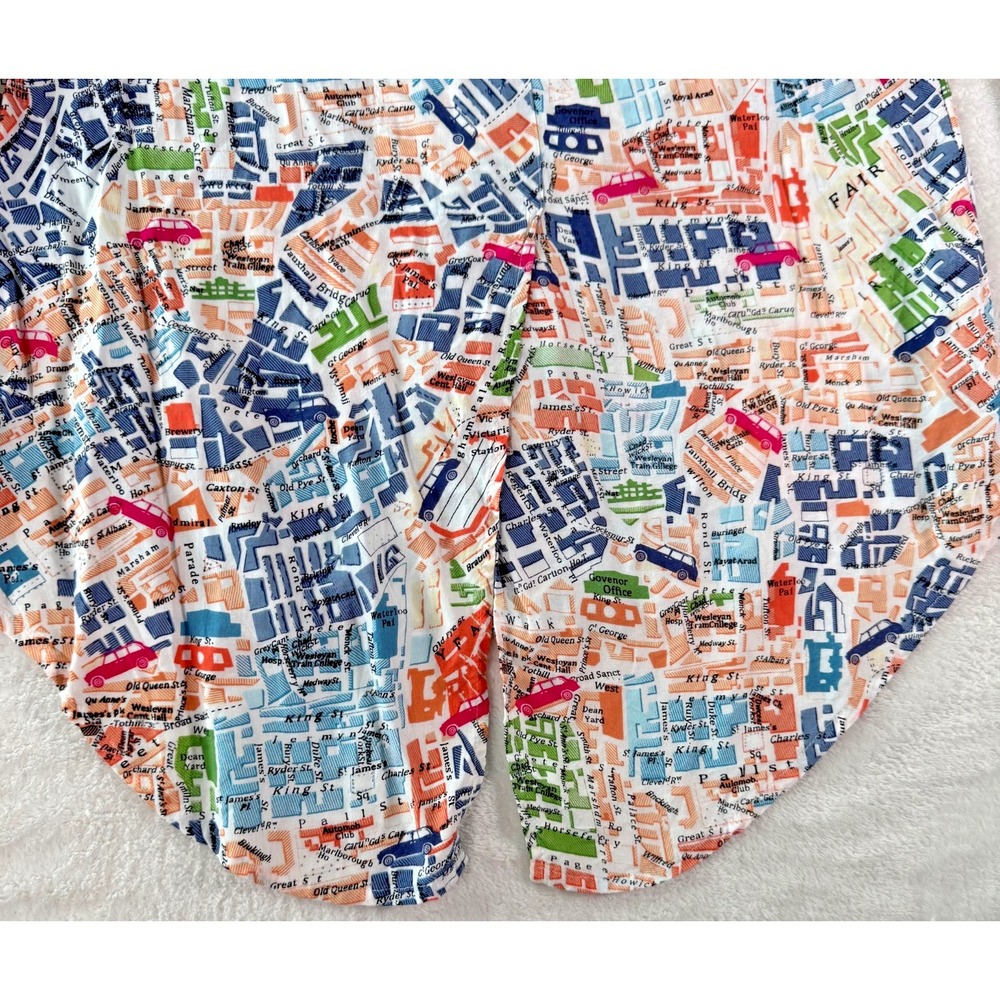 MAEVE Anthropologie Cartography London‎ Map Print Blouse Size 2 Shirt Top - Picture 8 of 16